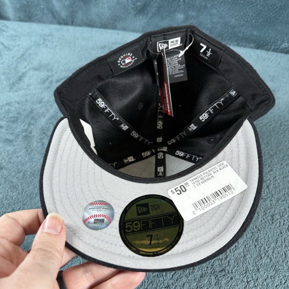 New Era 59FIFTY New York Yankees Black Fleece‎  PolarTec Pro Hat Size 7 1/2 - Picture 4 of 6